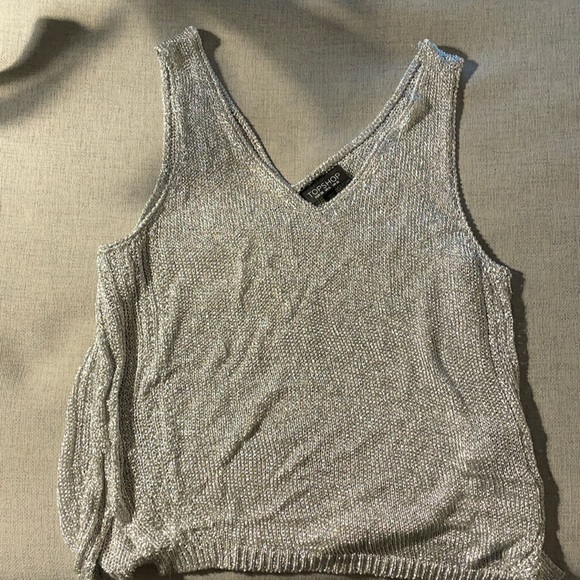 Silver mesh tank top from Topshop - Picture 1 of 2